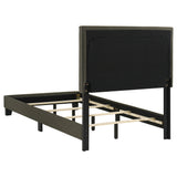 Boyd Upholstered Twin Panel Bed Charcoal - Tampa Furniture Outlet