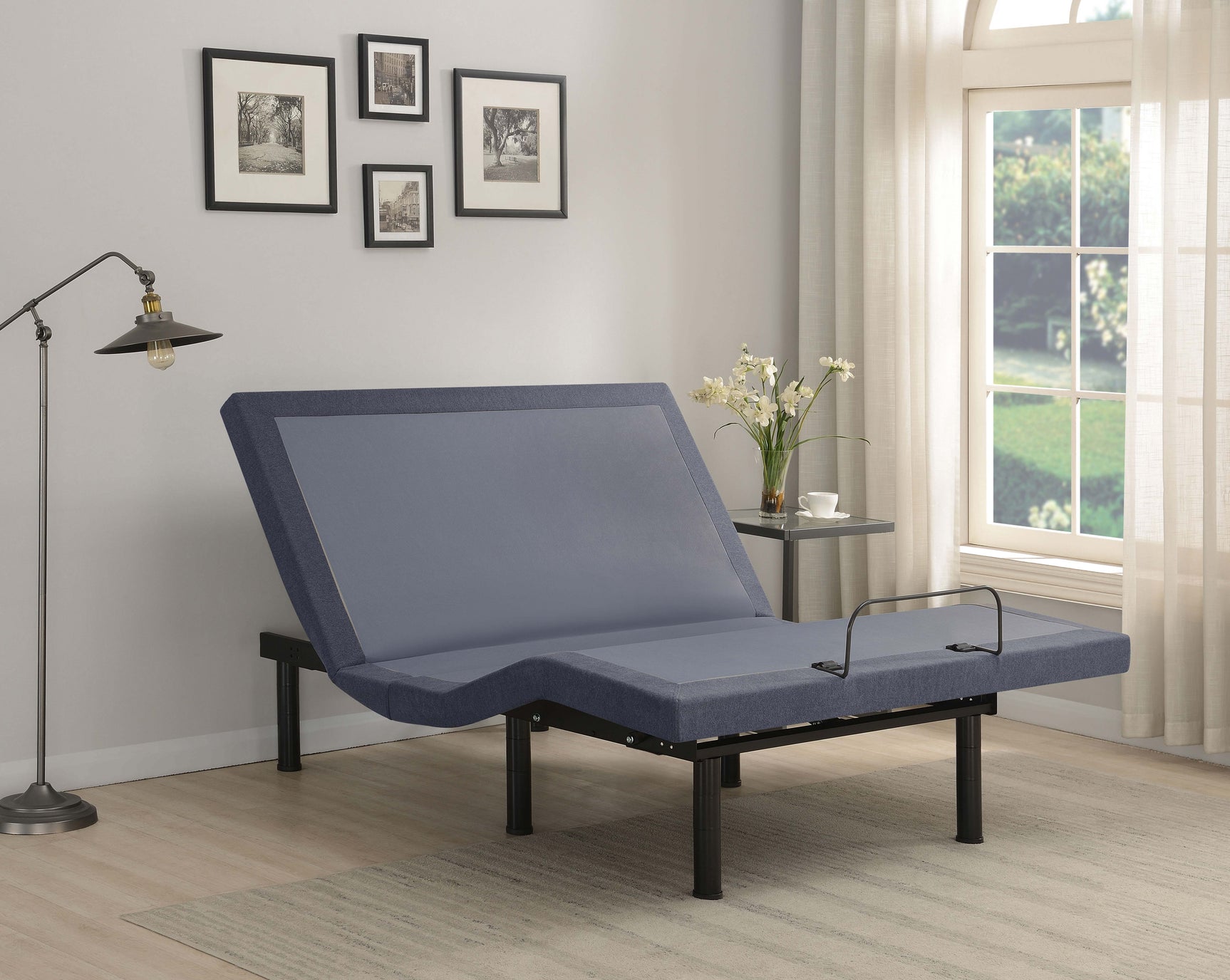 Clara California King Adjustable Bed Base Grey and Black - Tampa Furniture Outlet