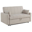 Tampa Furniture Outlet - Coaster - Portland Boucle Upholstered Sleeper Sofa Bed Latte - 350142