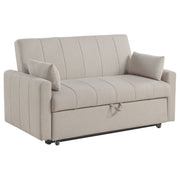 Tampa Furniture Outlet - Coaster - Portland Boucle Upholstered Sleeper Sofa Bed Latte - 350142