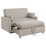 Portland Boucle Upholstered Sleeper Sofa Bed Latte - Tampa Furniture Outlet