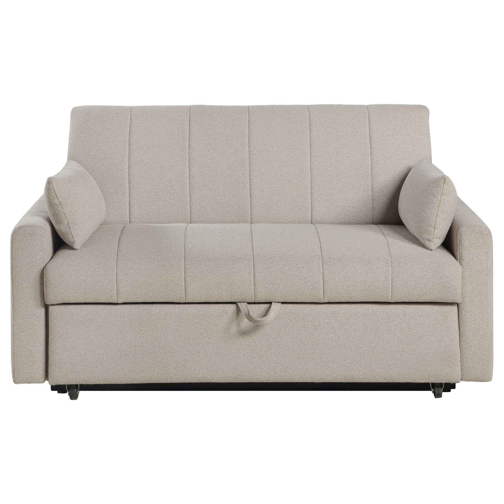 Portland Boucle Upholstered Sleeper Sofa Bed Latte - Tampa Furniture Outlet