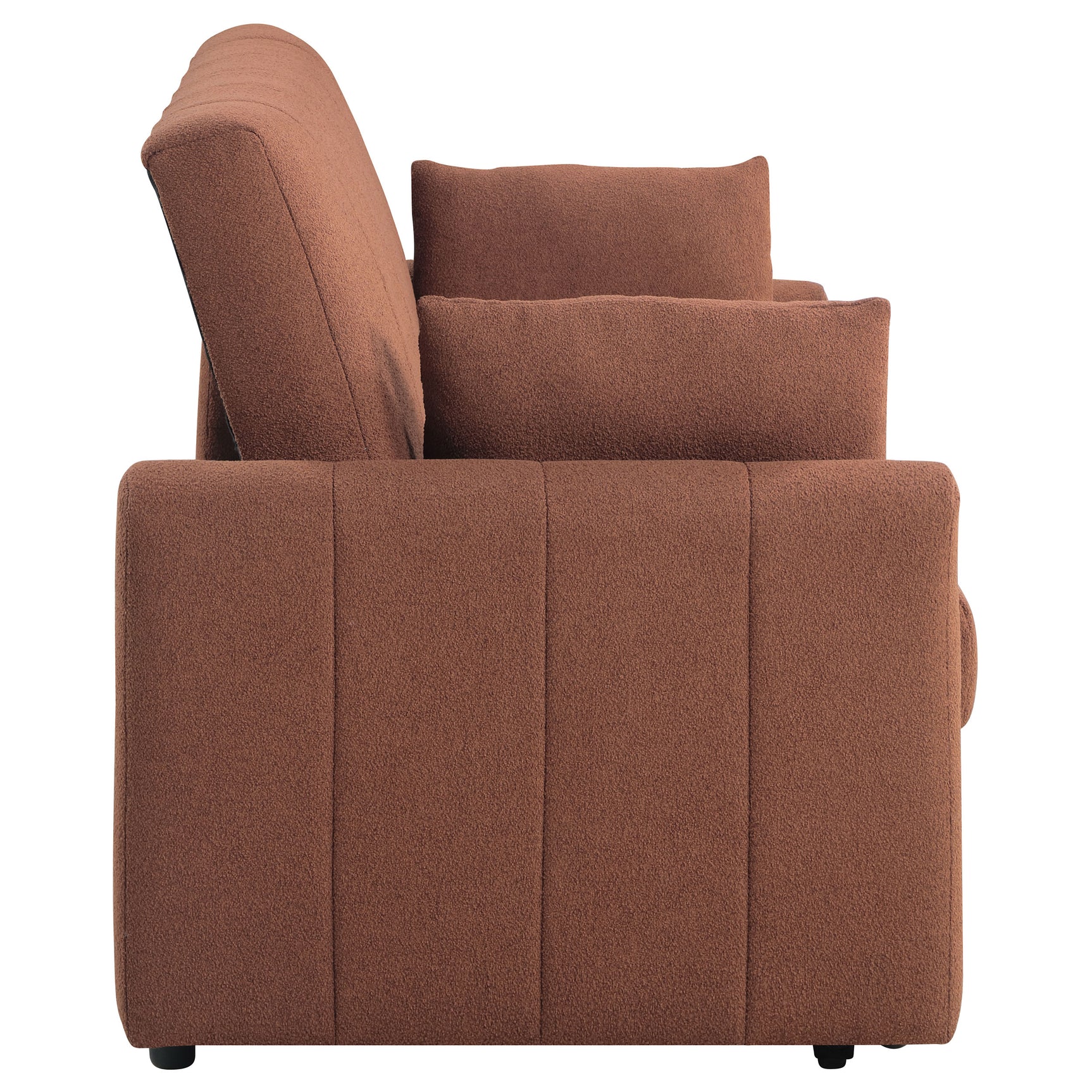 Portland Boucle Upholstered Sleeper Sofa Bed Copper - Tampa Furniture Outlet