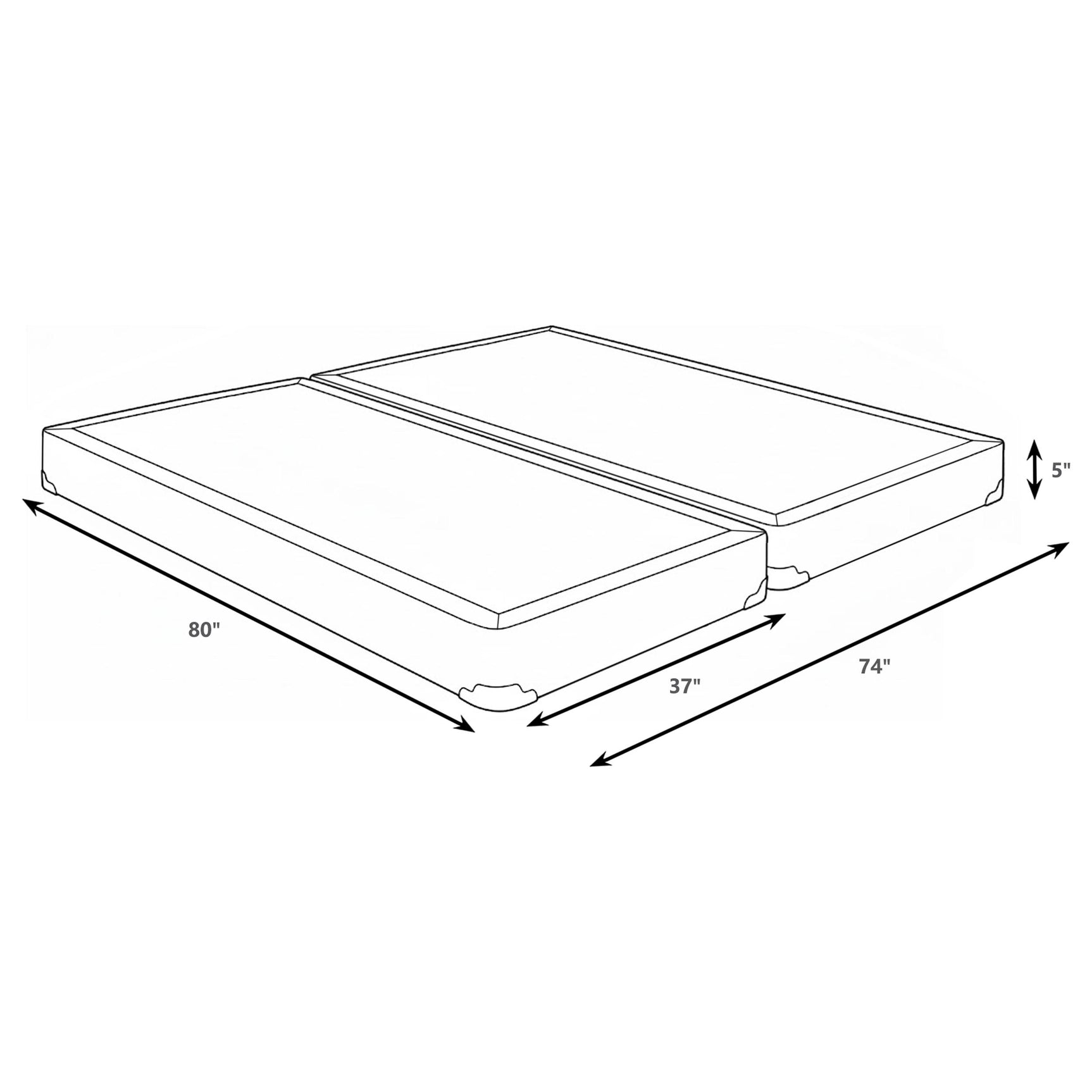 Mercer 5-inch Split Eastern King Low Profile Foundation - Tampa Furniture Outlet