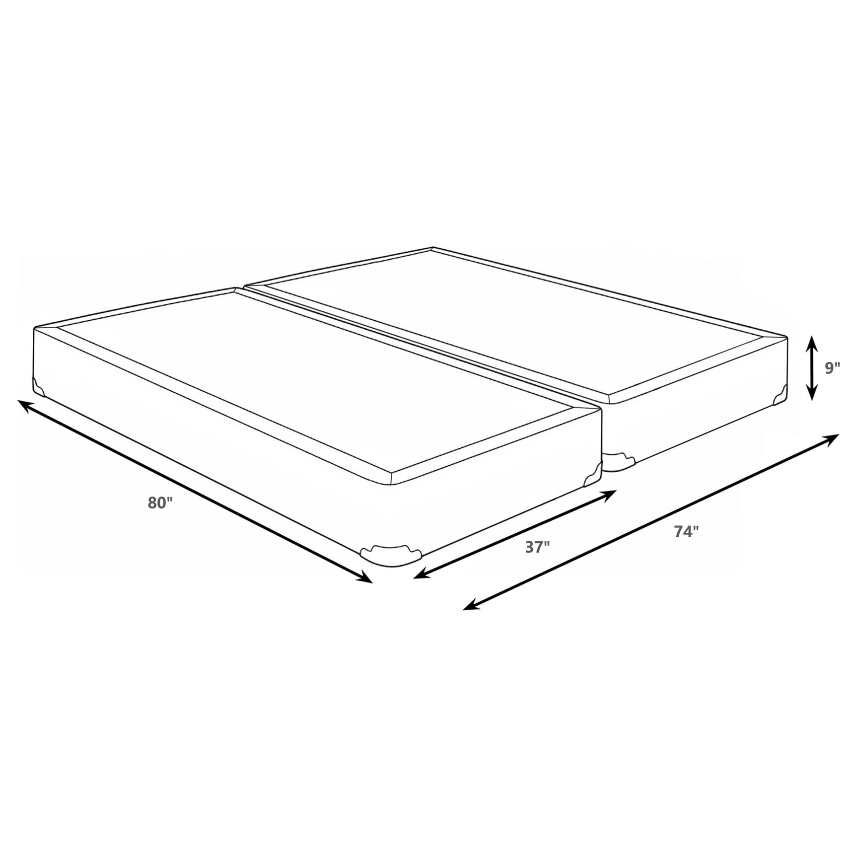 Mercer 9-inch Split Eastern King Standard Box Spring Foundation - Tampa Furniture Outlet