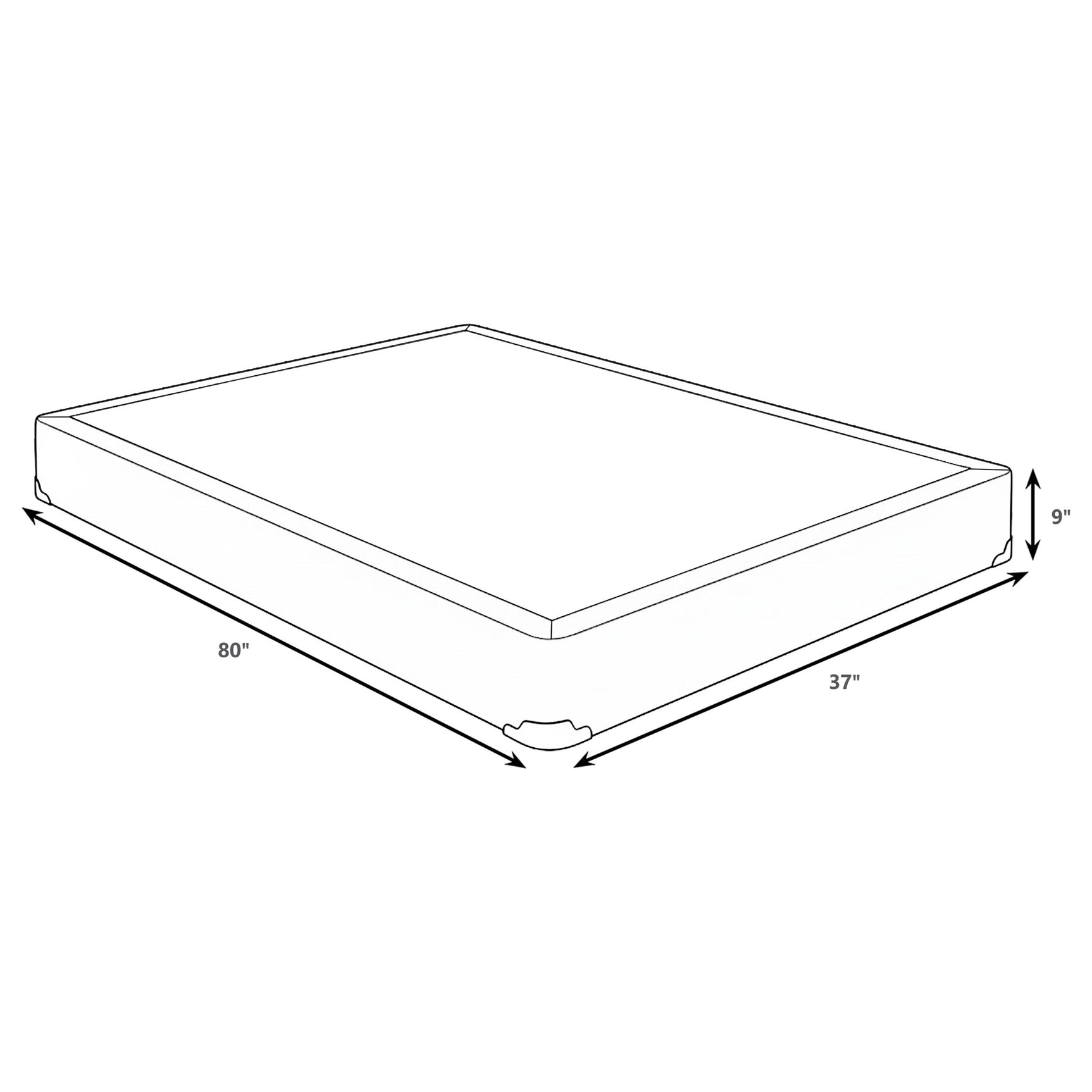 Mercer 9-inch Twin XL Standard Box Spring Foundation - Tampa Furniture Outlet