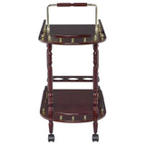 Palmer 2-tier Rectangular Wood Bar Cart Merlot - Tampa Furniture Outlet