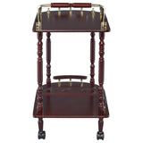 Palmer 2-tier Rectangular Wood Bar Cart Merlot - Tampa Furniture Outlet