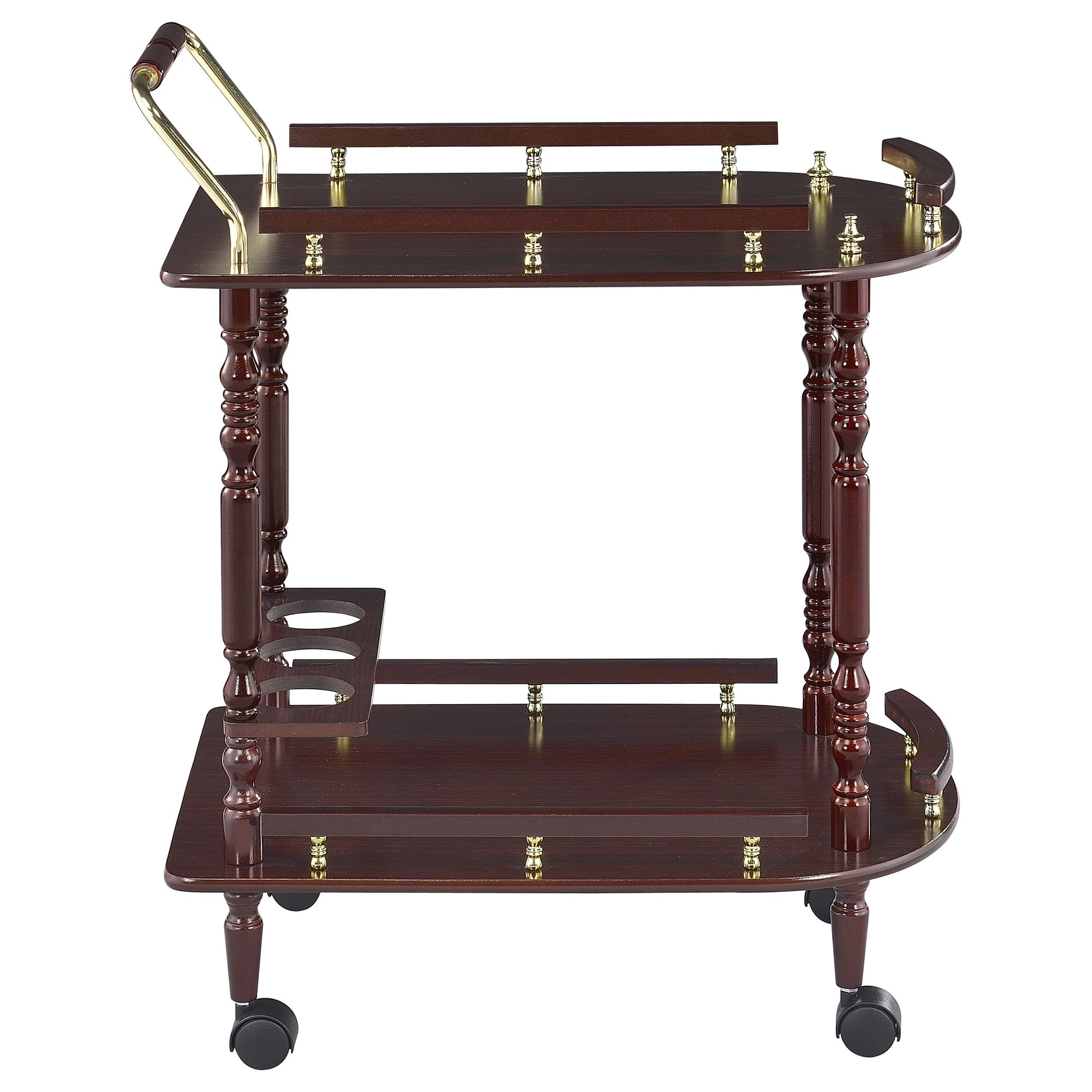 Palmer 2-tier Rectangular Wood Bar Cart Merlot - Tampa Furniture Outlet