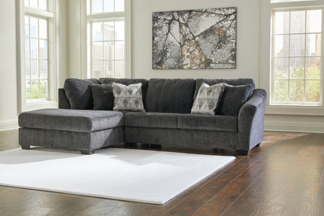 Tampa Furniture Outlet - Ashley Furniture - Biddeford Sectional - RAF 2-Piece Sectional with Chaise / Shadow - 35504S1