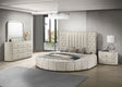 Tampa Furniture Outlet - Coaster - Sonya 4-piece Upholstered Eastern King Bedroom Set Ivory - 360111KE-S4