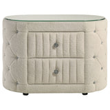 Sonya 2-drawer Upholstered Nightstand Bedside Table Ivory - Tampa Furniture Outlet