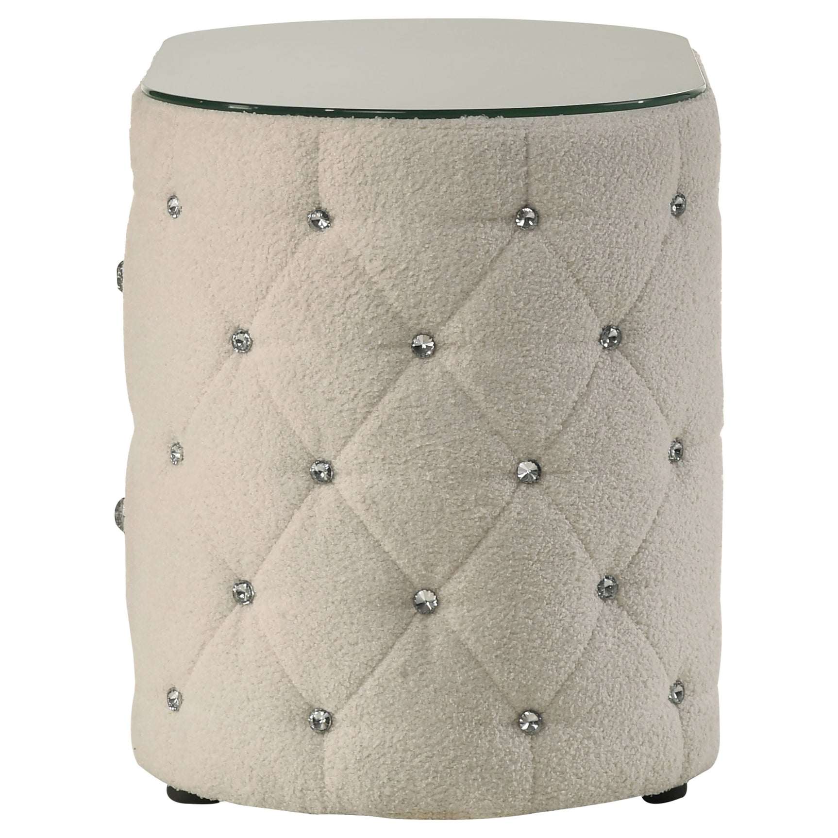 Sonya 2-drawer Upholstered Nightstand Bedside Table Ivory - Tampa Furniture Outlet