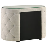 Sonya 2-drawer Upholstered Nightstand Bedside Table Ivory - Tampa Furniture Outlet