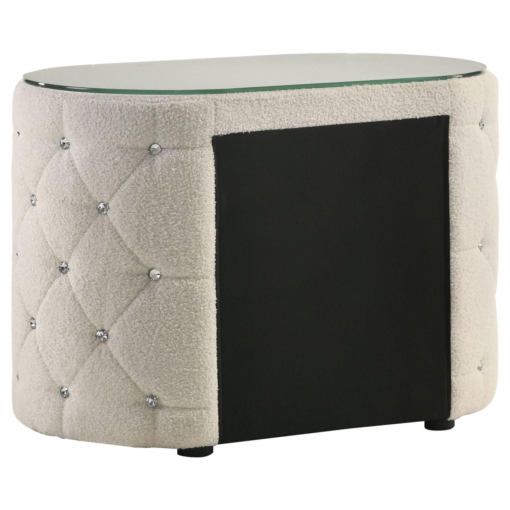 Sonya 2-drawer Upholstered Nightstand Bedside Table Ivory - Tampa Furniture Outlet