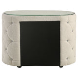 Sonya 2-drawer Upholstered Nightstand Bedside Table Ivory - Tampa Furniture Outlet