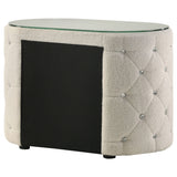 Sonya 2-drawer Upholstered Nightstand Bedside Table Ivory - Tampa Furniture Outlet