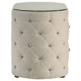 Sonya 2-drawer Upholstered Nightstand Bedside Table Ivory - Tampa Furniture Outlet