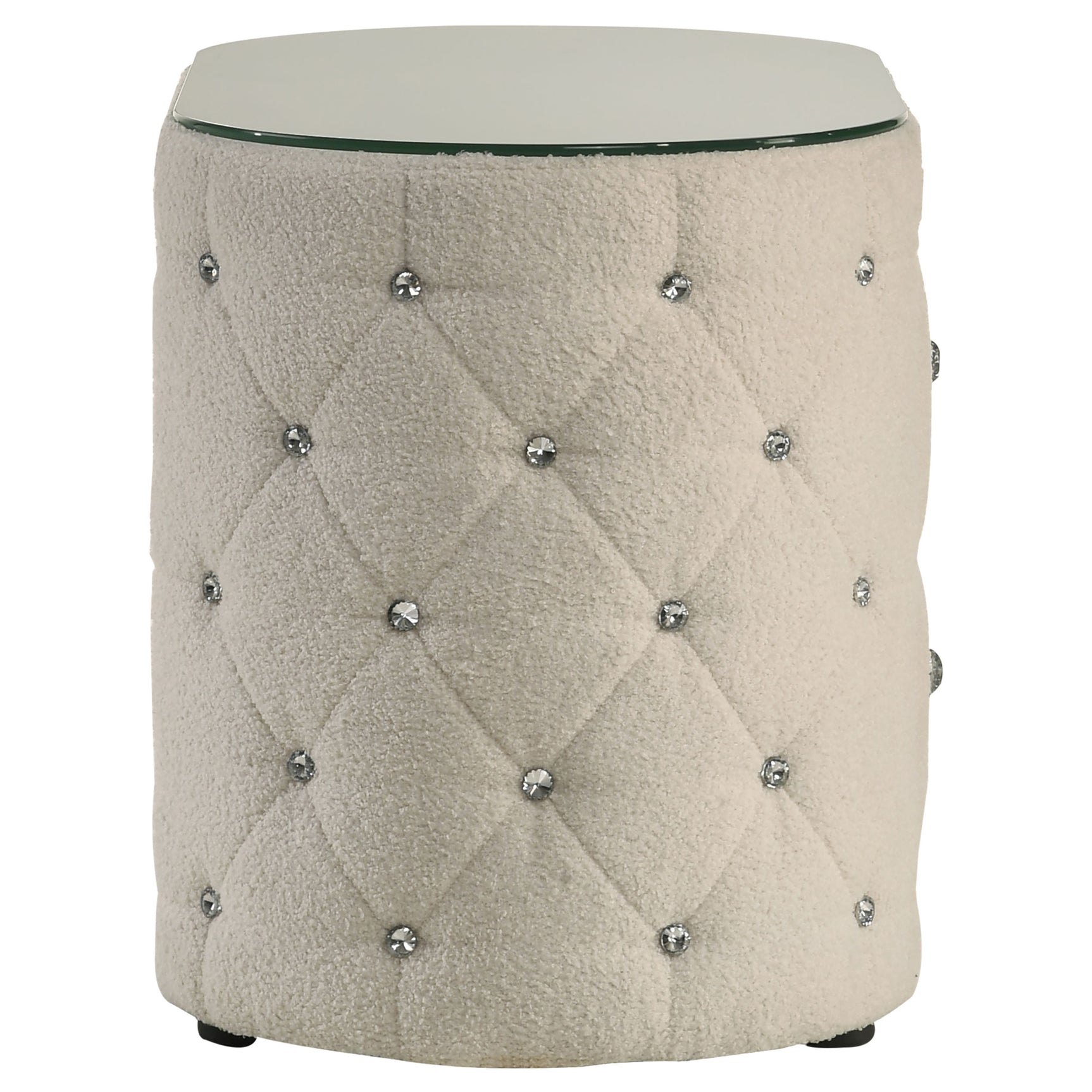 Sonya 2-drawer Upholstered Nightstand Bedside Table Ivory - Tampa Furniture Outlet