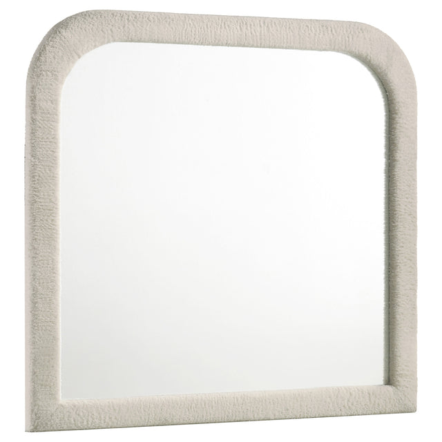 Tampa Furniture Outlet - Coaster - Sonya Upholstered Bedroom Dresser Mirror Ivory - 360114