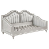 Tampa Furniture Outlet - Coaster - Evangeline Upholstered Twin Daybed Silver Oak - 360121