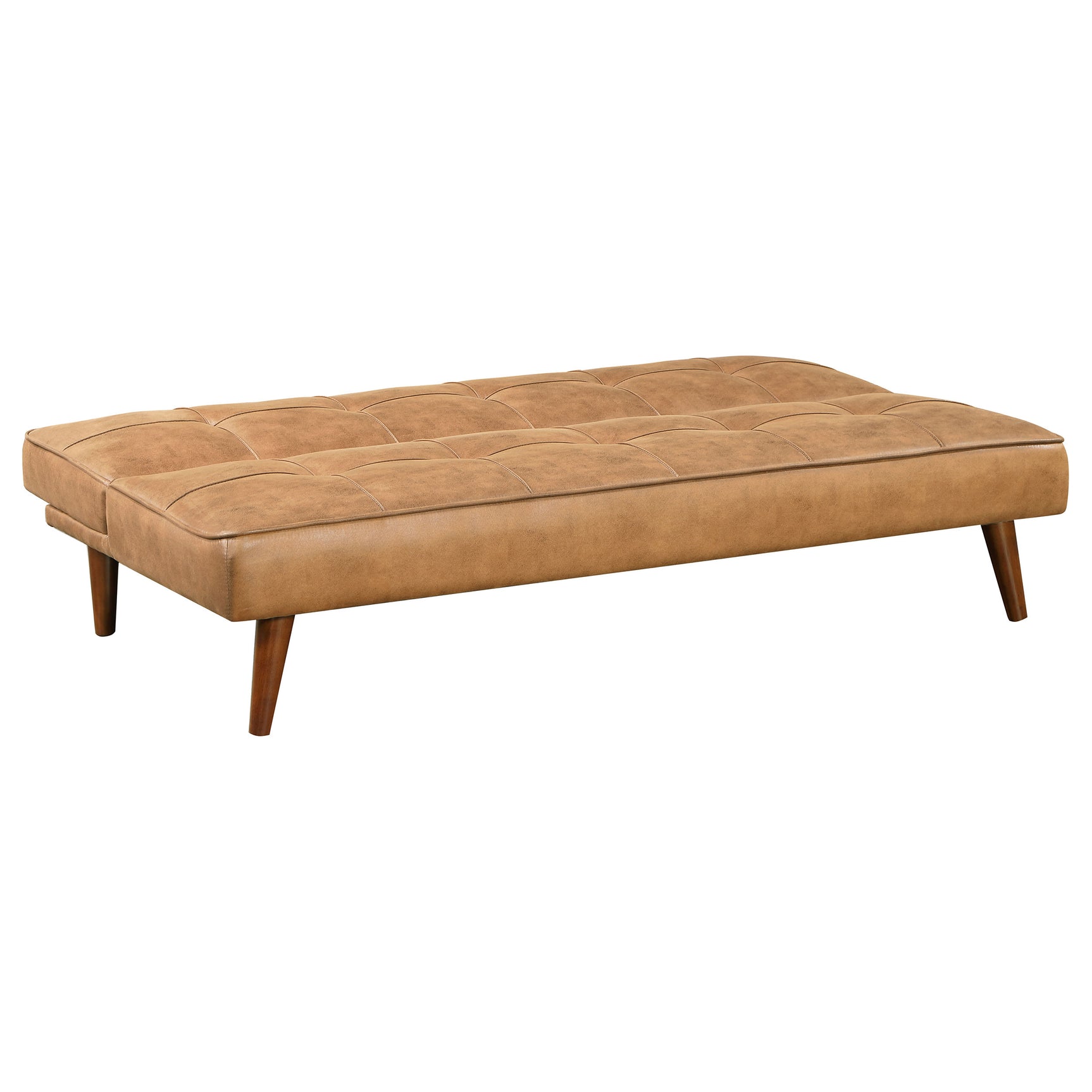 Jenson Upholstered Tufted Convertible Sofa Bed Saddle Brown - Tampa Furniture Outlet