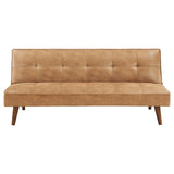 Jenson Upholstered Tufted Convertible Sofa Bed Saddle Brown - Tampa Furniture Outlet