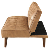 Jenson Upholstered Tufted Convertible Sofa Bed Saddle Brown - Tampa Furniture Outlet