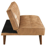 Jenson Upholstered Tufted Convertible Sofa Bed Saddle Brown - Tampa Furniture Outlet