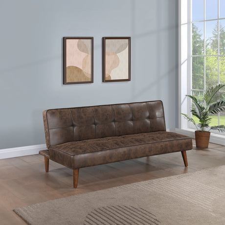 Jenson Upholstered Tufted Convertible Sofa Bed Dark Coffee - Tampa Furniture Outlet