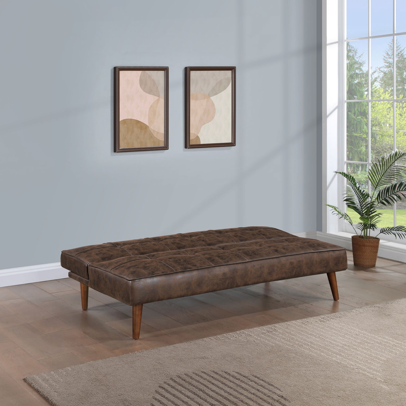 Jenson Upholstered Tufted Convertible Sofa Bed Dark Coffee - Tampa Furniture Outlet
