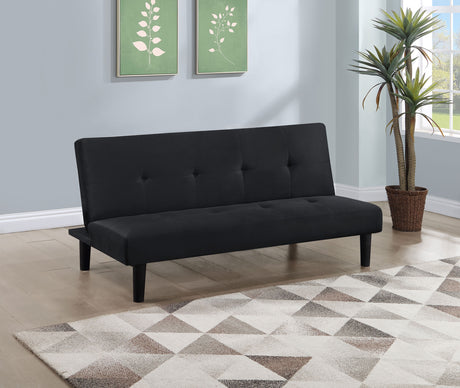 Stanford Upholstered Tufted Convertible Sofa Bed Black - Tampa Furniture Outlet