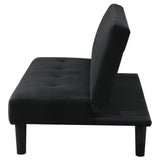 Stanford Upholstered Tufted Convertible Sofa Bed Black - Tampa Furniture Outlet