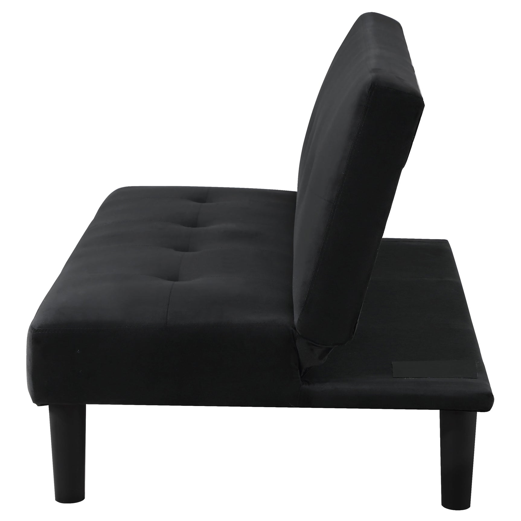 Stanford Upholstered Tufted Convertible Sofa Bed Black - Tampa Furniture Outlet