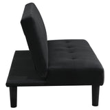 Stanford Upholstered Tufted Convertible Sofa Bed Black - Tampa Furniture Outlet