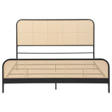 Lanewood Open Cane Webbing Metal Eastern King Bed Black - Tampa Furniture Outlet