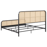 Lanewood Open Cane Webbing Metal Eastern King Bed Black - Tampa Furniture Outlet