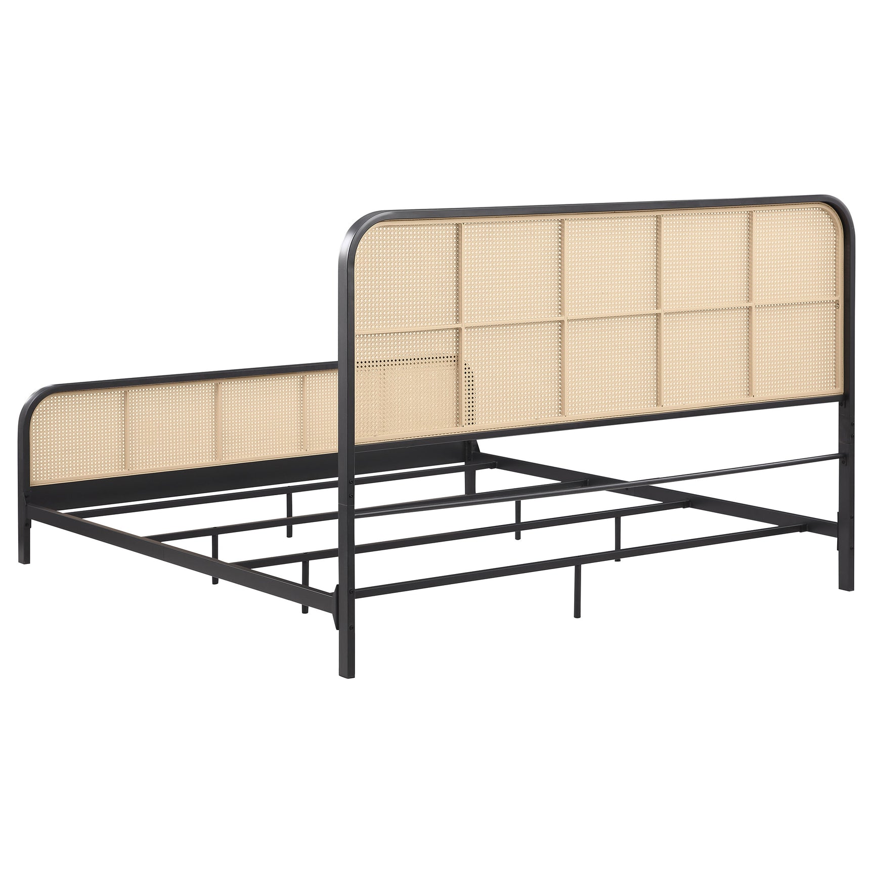 Lanewood Open Cane Webbing Metal Eastern King Bed Black - Tampa Furniture Outlet