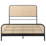 Lanewood Open Cane Webbing Metal Queen Bed Black - Tampa Furniture Outlet