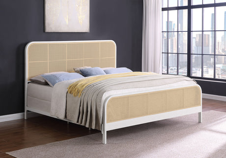 Lanewood Open Cane Webbing Metal Eastern King Bed White - Tampa Furniture Outlet