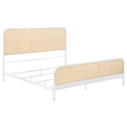 Tampa Furniture Outlet - Coaster - Lanewood Open Cane Webbing Metal Eastern King Bed White - 360251KE