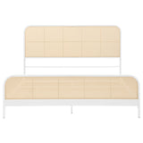 Lanewood Open Cane Webbing Metal Eastern King Bed White - Tampa Furniture Outlet