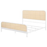 Lanewood Open Cane Webbing Metal Eastern King Bed White - Tampa Furniture Outlet