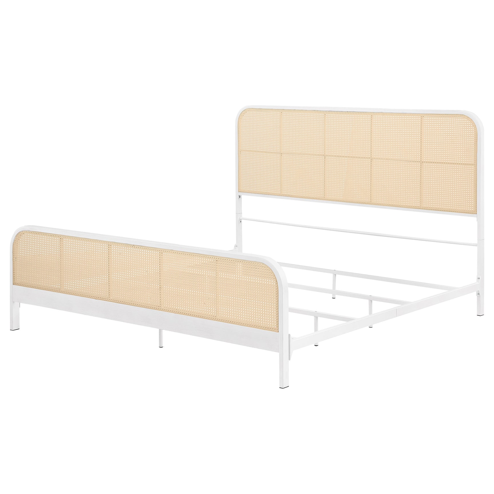 Lanewood Open Cane Webbing Metal Eastern King Bed White - Tampa Furniture Outlet