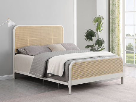 Lanewood Open Cane Webbing Metal Queen Bed White - Tampa Furniture Outlet