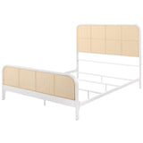 Lanewood Open Cane Webbing Metal Queen Bed White - Tampa Furniture Outlet