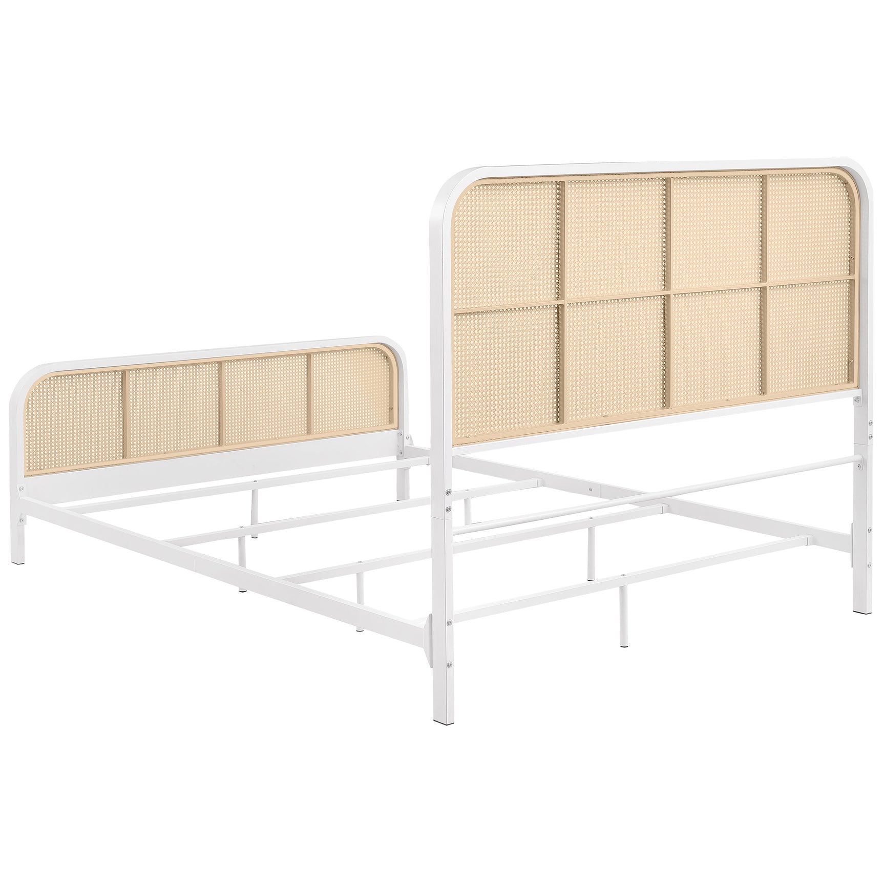Lanewood Open Cane Webbing Metal Queen Bed White - Tampa Furniture Outlet