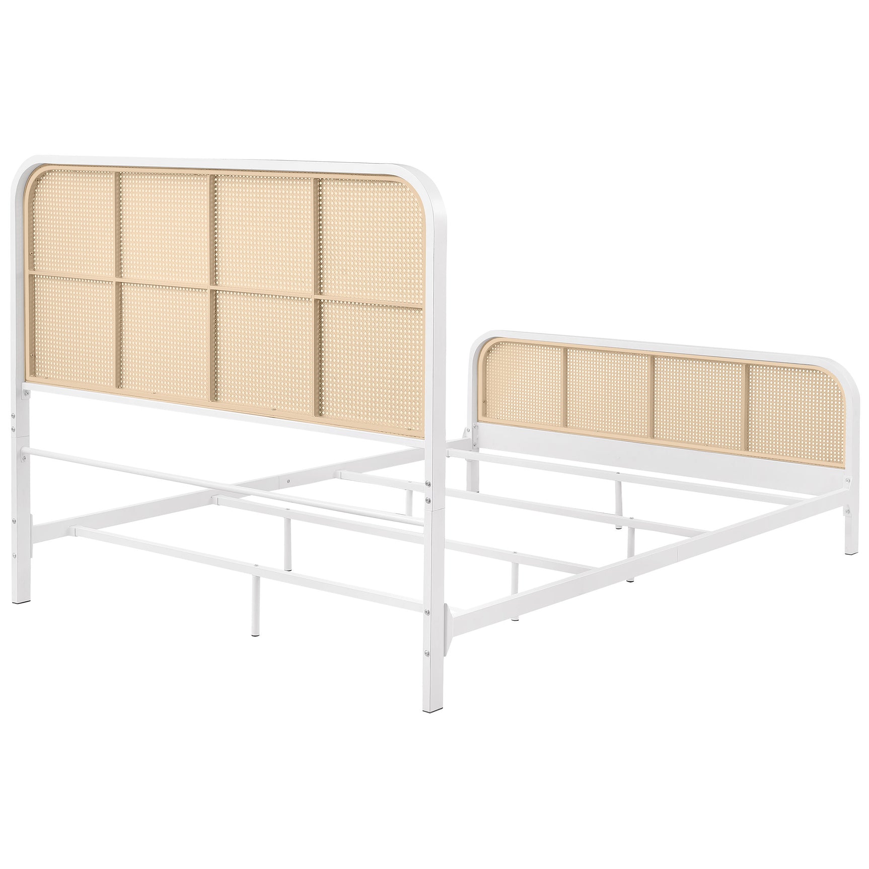 Lanewood Open Cane Webbing Metal Queen Bed White - Tampa Furniture Outlet