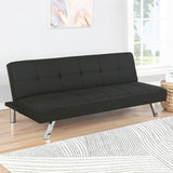 Joel Upholstered Tufted Convertible Sofa Bed Black - Tampa Furniture Outlet