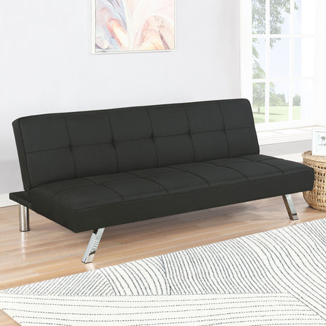 Joel Upholstered Tufted Convertible Sofa Bed Black - Tampa Furniture Outlet